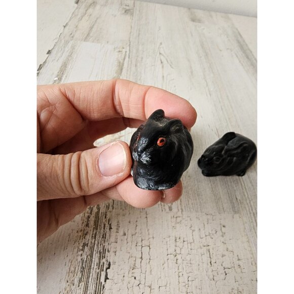 Vintage artisan rabbit bunny decor marble set Easter cute unique vintage - Picture 2 of 11